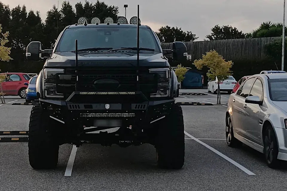 A Ford Ute was previously seen occupying multiple parking spaces in southeast Melbourne.