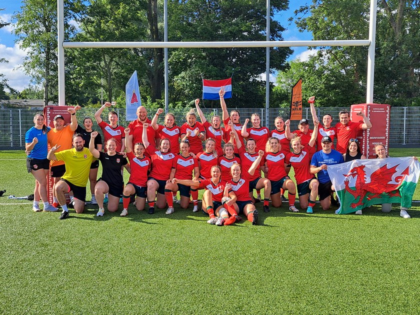 Wales celebrate after qualifying for RLWC26 by beating Ireland and Netherlands in European qualifiers.