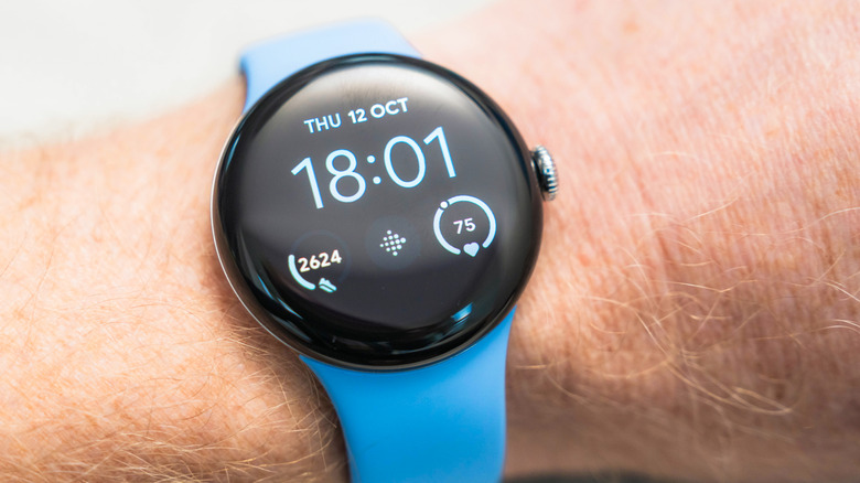 Close-up of a Pixel Watch 4 worn on the wrist