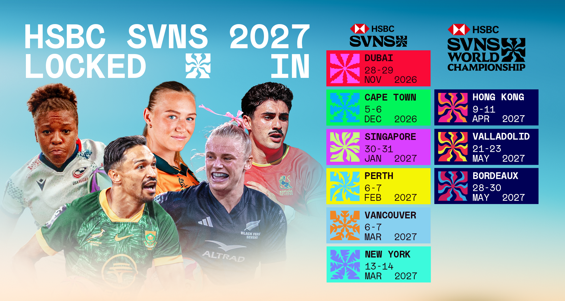 HSBC SVNS Series and World Championship 2027 schedule confirmed as road to Los Angeles 2028 gathers pace