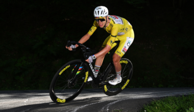 Tadej Pogacar of Slovenia and UAE Team Emirates - XRG - Yellow Leader Jersey competes in the breakaway during the 113th Tour de France 2026, Stage 10 a 166.6km stage from Aurillac to Le Lioran