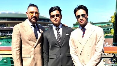 Yuvraj Singh, left, wants to mentor Vaibhav Sooryavanshi, middle (Vaibhav Sooryavanshi/Instagram)