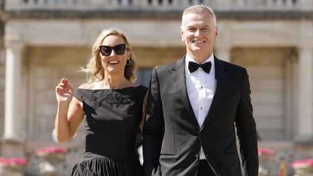 Kathryn Thomas and Dáithí Ó Sé at the official launch of the 2026 Rose of Tralee International Festival at St Helen's Hotel, Stillorgan, Dublin. Photo: Andres Poveda
