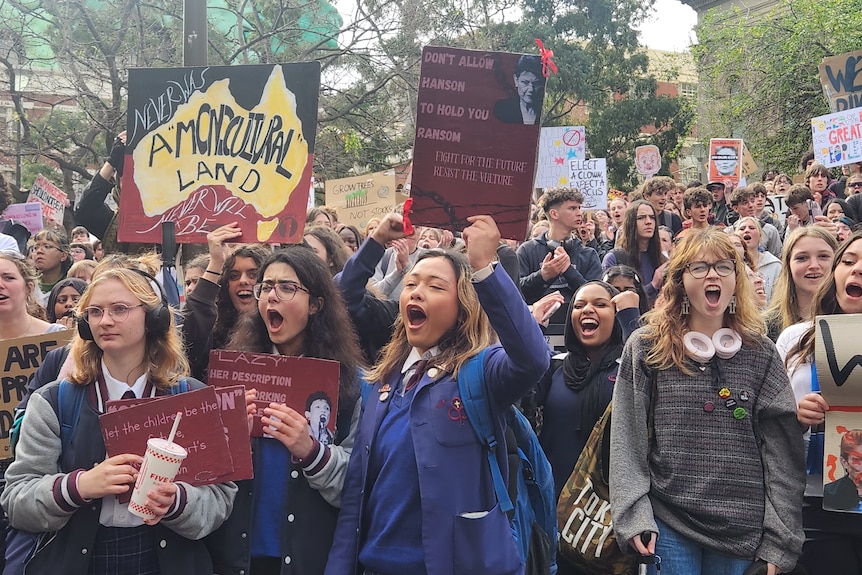 Students at a protest
