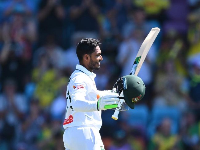 Tanzid Hasan has scored a century against Australia to put Bangladesh in a strong position.