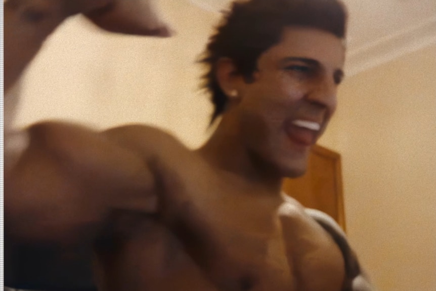 A screenshot of Aziz Shavershian from Poster Boy: Becoming Zyzz.