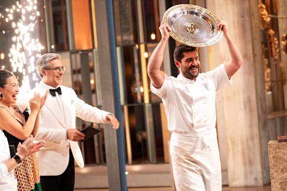 Vinnie Gibaldi celebrates his big MasterChef win.