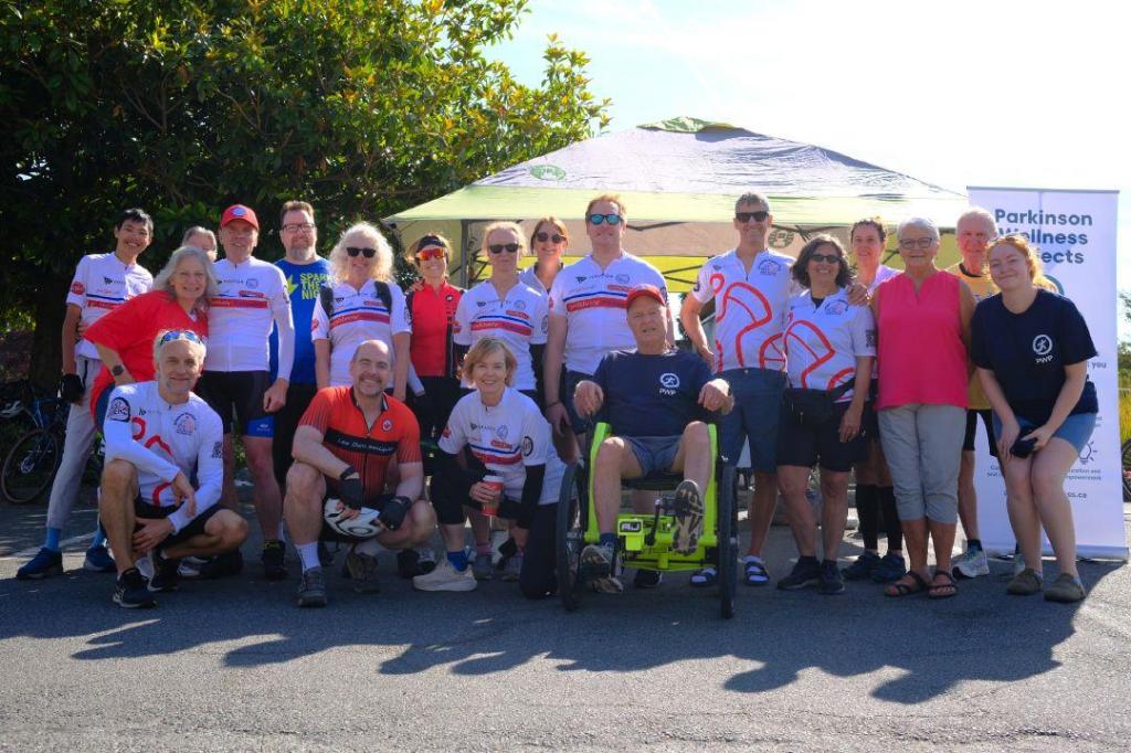 ‘Community lightens any burden’: Parkinson’s cycling tour sets off from Victoria
