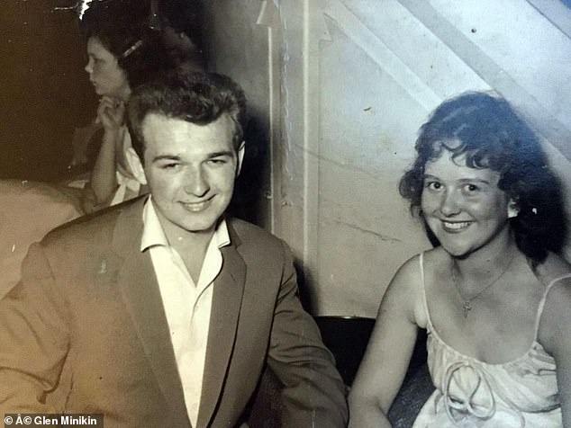 Here Mr Wadge is pictured with his wife. He began weightlifting after she died