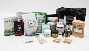 A photo of a variety of kratom products.