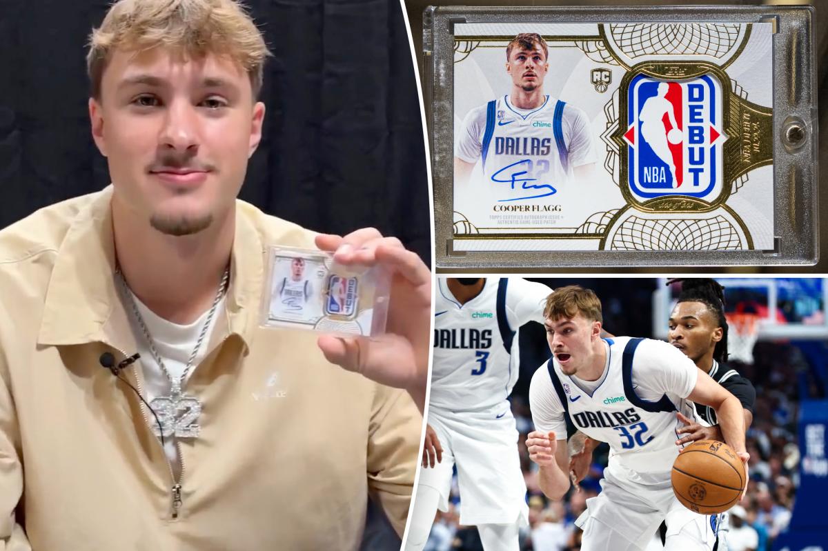 Mavericks place massive bounty to secure Cooper Flagg's one-of-a-kind Topps NBA Debut Patch card