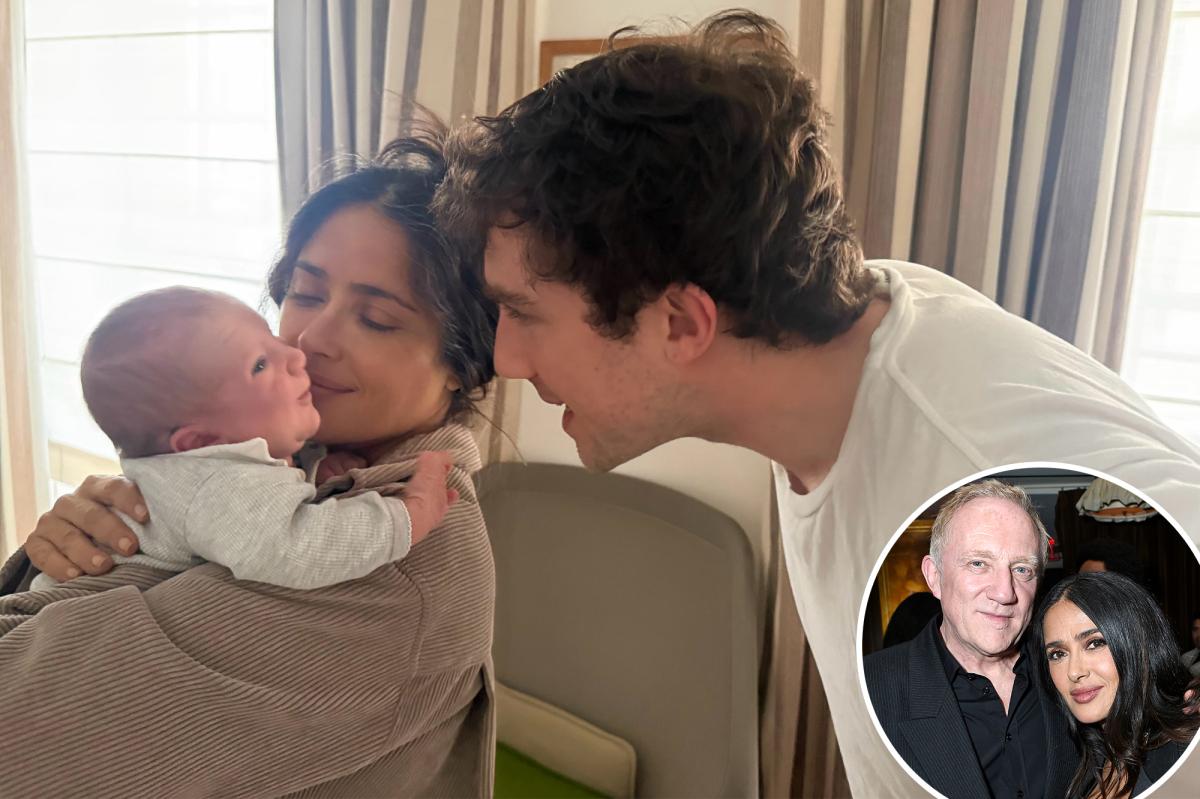 Salma Hayek is officially a grandma after stepson François Pinault Jr. welcomed first baby