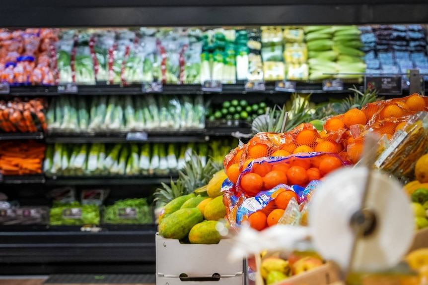 A supermarket fresh food aisle