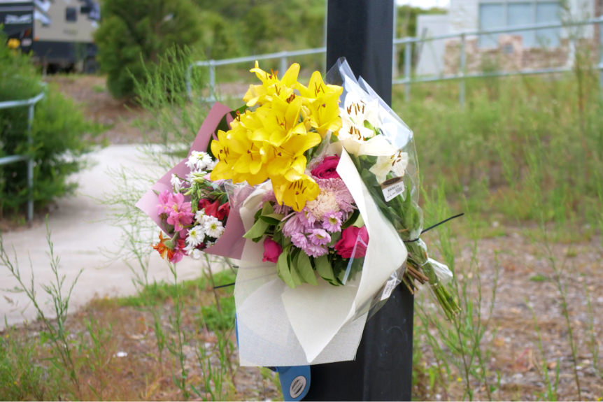 flowers on a pole