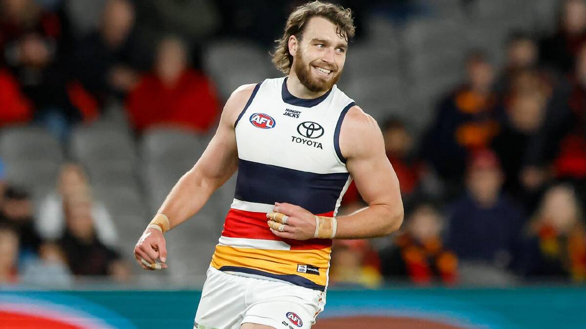Riley Thilthorpe joined the Adelaide goalfest, kicking five. (Dylan Burns/AAP PHOTOS)