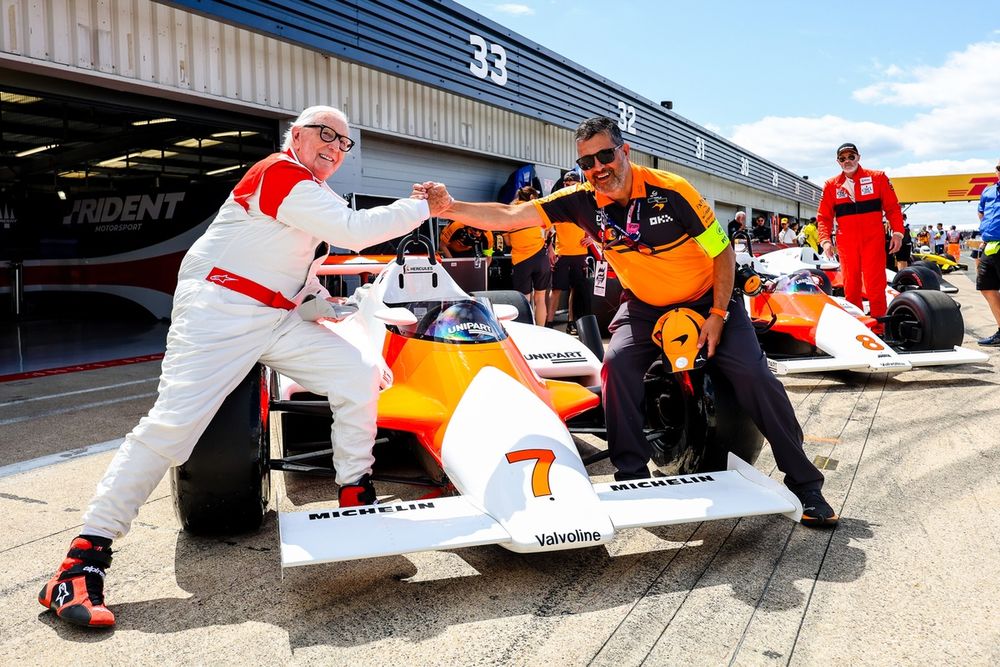 Watson and Lall were reunited with victorious MP4/1 at this year's British GP