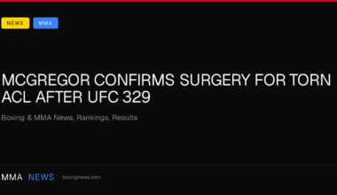 McGregor Confirms Surgery For Torn ACL After UFC 329