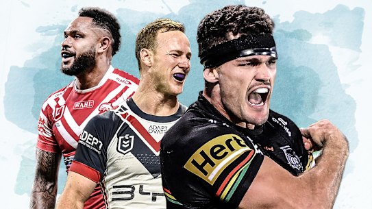 Andrew Johns column: Nathan Cleary, Daly Cherry-Evans and Hamiso Tabuai-Fidow.