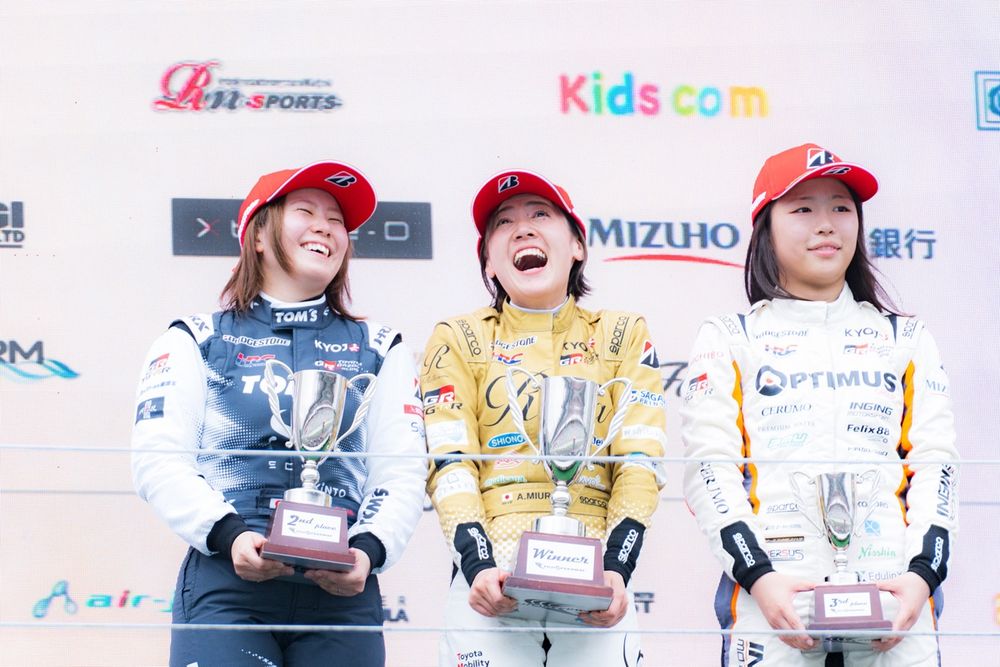 All smiles on the podium