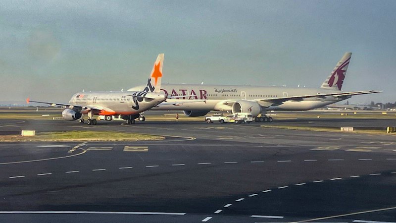 Sydney Airport near-miss: Jetstar and Qatar Airways plane nearly collide on runway