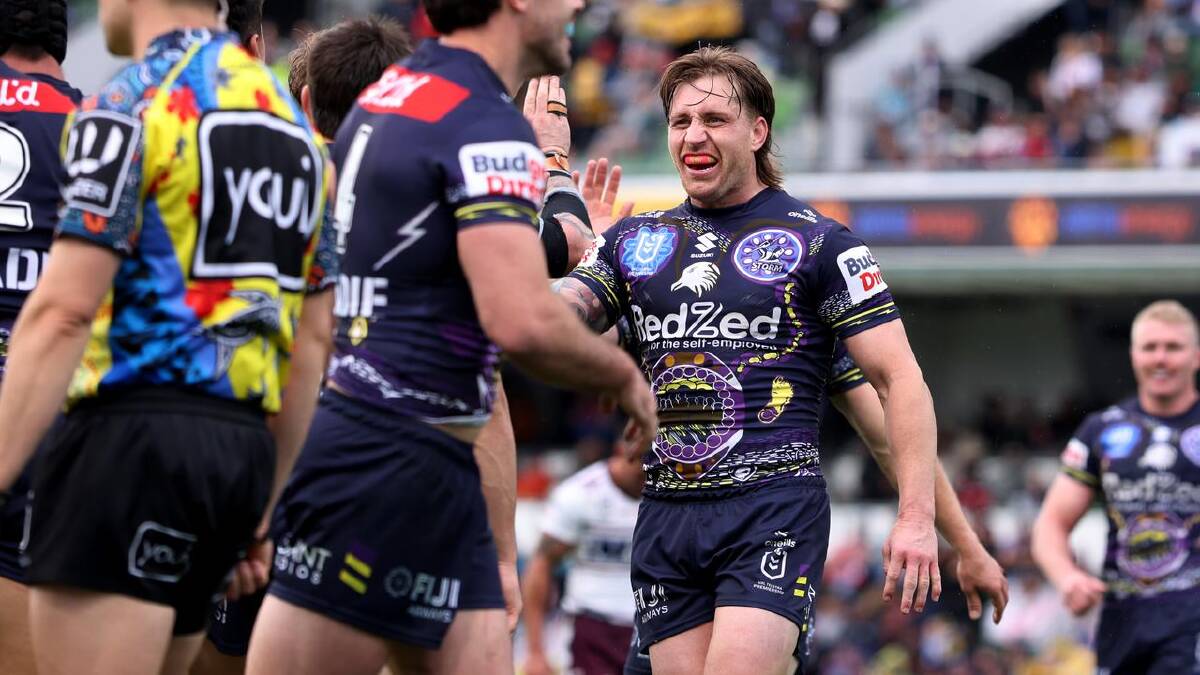 Cameron Munster enjoyed helping his side to a thumping win over Manly in the WA capital. (James Worsfold/AAP PHOTOS)
