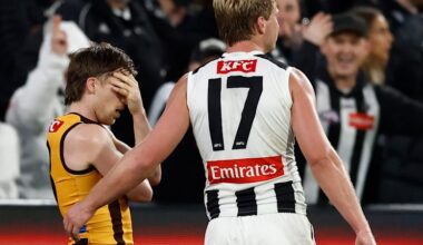 AFL 2026: Collingwood Magpies, Hawthorn Hawks have reasons to celebrate despite their draw at the MCG, Dylan Moore, Craig McRae, Tom Barrass