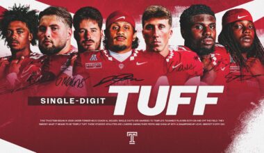 Temple Football Announces Single Digit Numbers Ahead of 2026 Season