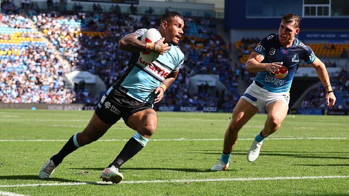 Sione Katoa crossed once either side of halftime to help Cronulla to an eight-point win. (AAP PHOTOS)
