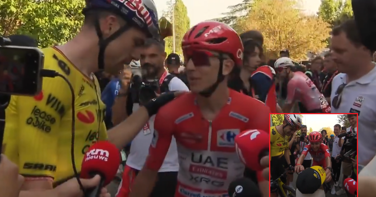 Van Aert playfully takes a jab at Pogacar, the culprit
