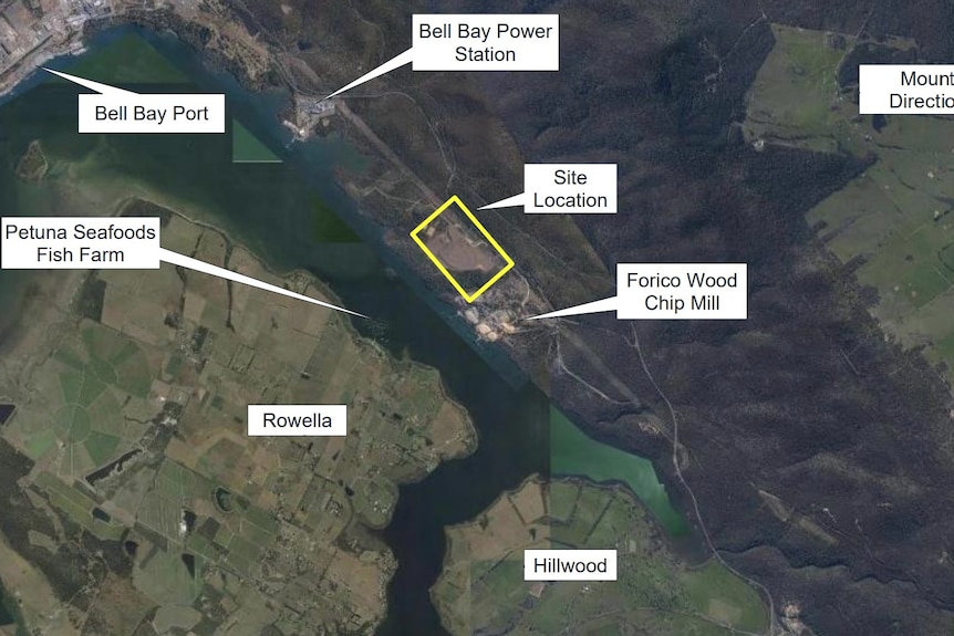 An aerial map showing the location of the proposed data centre