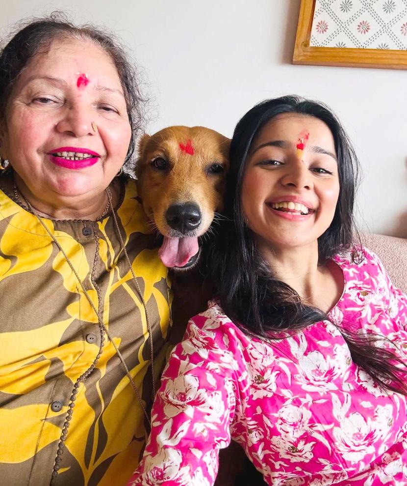 Mahima with her mother