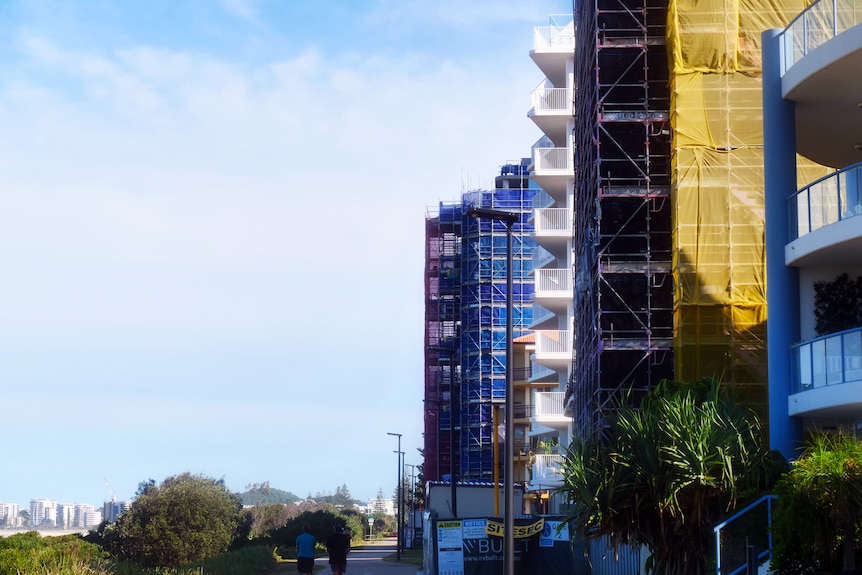 A line of high-rises on the Gold Coast in daylight