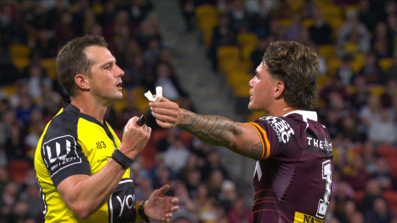 NRL 2026: Reece Walsh sent to the sin-bin for hair pull, Brisbane Broncos vs Newcastle Knights, commentators stunned, Jermaine McEwen sent to sin-bin