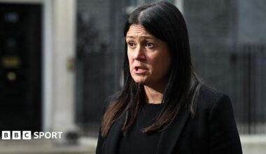 Secretary of State for Culture, Media and Sport, Lisa Nandy, speaks to media following an Action on Antisemitism event at Downing Street