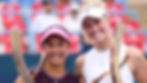 New Zealand's Erin Routliffe (right) and Indonesia's Aldilta Sutjiadi after winning the title at the Washington 500 WTA title PHOTO: WTA