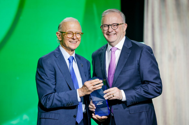 2026 Senior Australian of the Year Professor Henry Brodaty AO with Prime Minister Anthony Albanese.