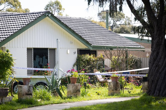 Home on Currie Street following reports that four people, with their faces covered and armed with weapons, had forced entry to the residence.