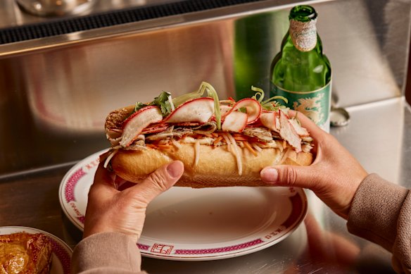 Cold cuts banh mi at Good Days Hot Bread.