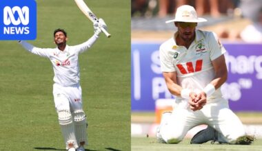 Test cricket quick hits: Mitchell Starc's tangle with the Darwin turf, Tanzid Hasan's breakthrough century and Steve Smith's catching redemption