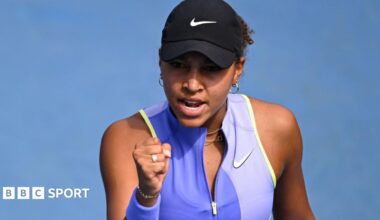 Thea Frodin celebrates winning a point at the Australian Open