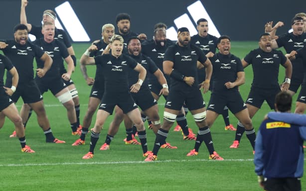 The All Blacks perform the Haka.
