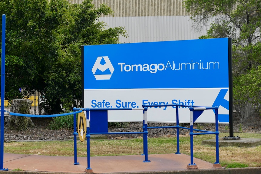 A tomago aluminium sign outside the smelter.
