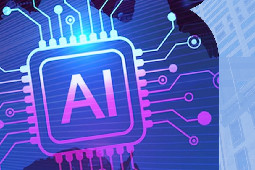 A graphic of an AI chip