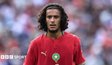Ayyoub Bouaddi playing for Morocco