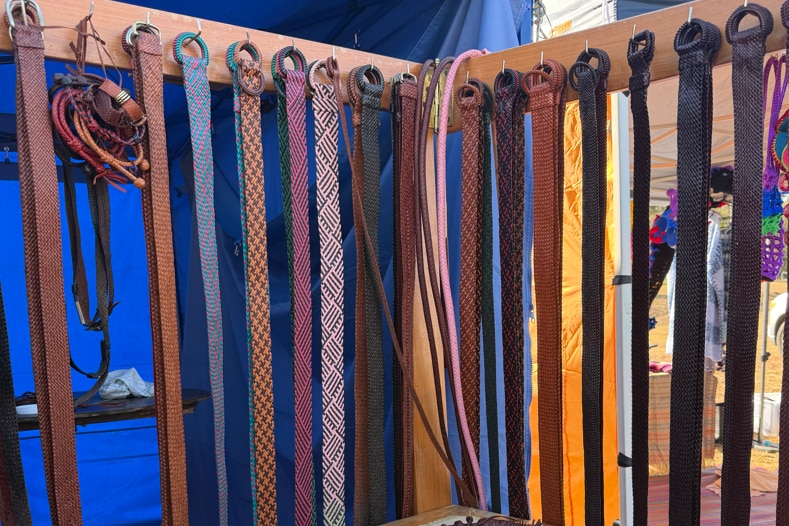 A display of belts