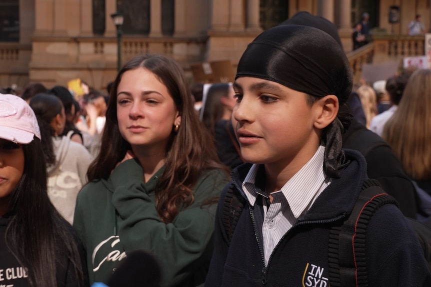 Sydney students at a rally