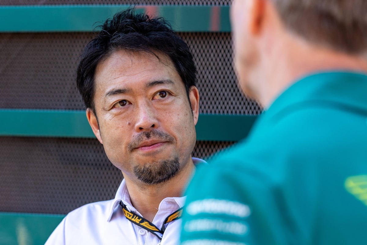 Shinataro Orihara looks on at an Aston Martin colleague