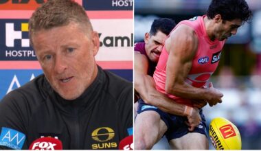 AFL 2026: Damien Hardwick press conference after Gold Coast’s loss to Brisbane, Christian Petracca’s form issues, video