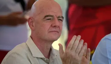 Embattled FIFA president Gianni Infantino visiting a sports complex in Cali, Colombia, on Aug 7.