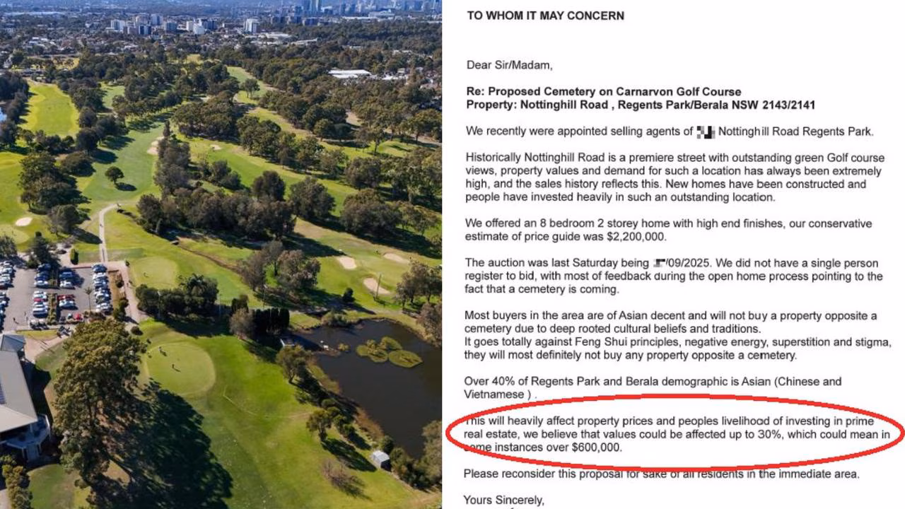 Golf course to graveyard: Lidcombe homes lose $600k in value